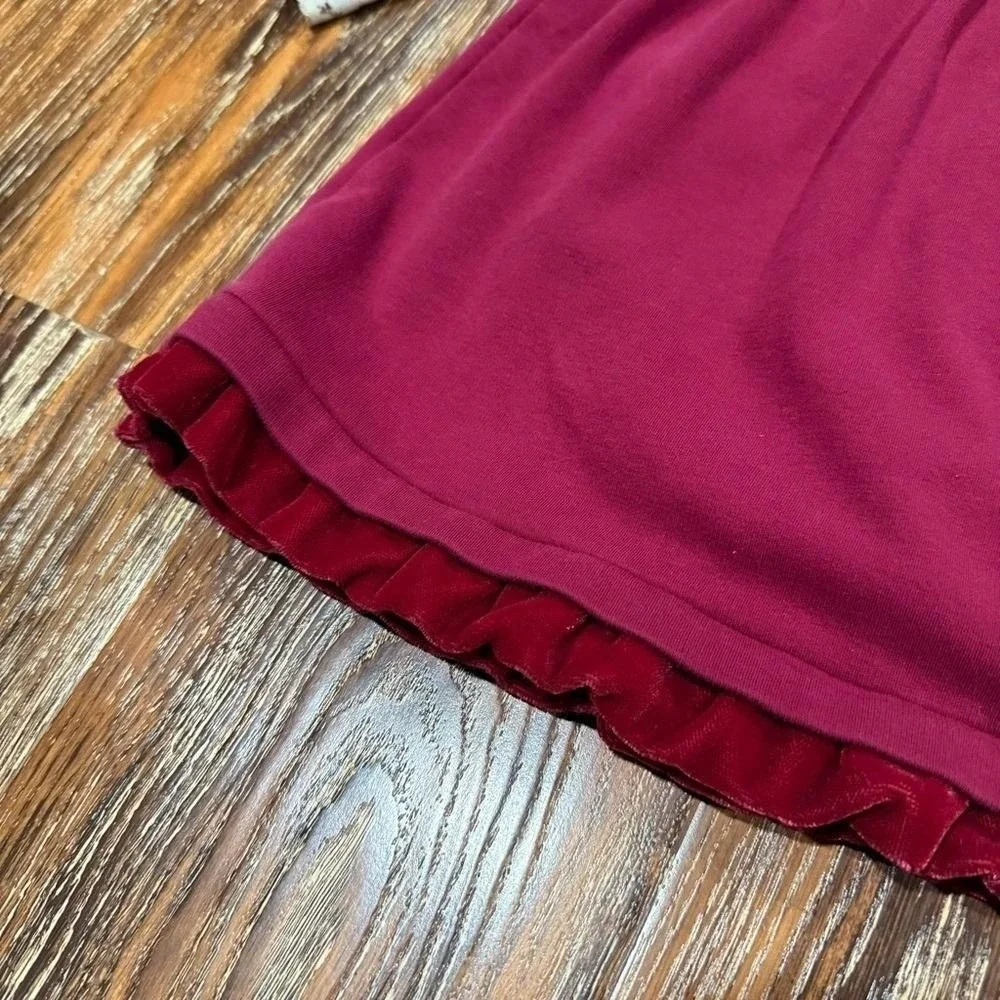 Gymboree Burgundy Girls Dress Size 18/ 24M Vintage Y2K Fashion Baby Floral Shirt